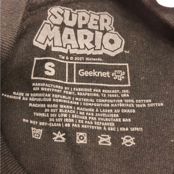 Super Mario Question Icon Shirt Mens Small Black Nintendo Geeknet New - Picture 5 of 5